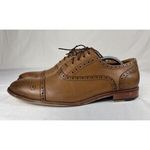 WARFIELD & GRAND MENS SIZE 12 TAN LEATHERCAP TOE BROGUE OXFORD DRESS SHOES LACE